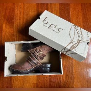 BOC clog / mule brown leather and wood SIZE 7